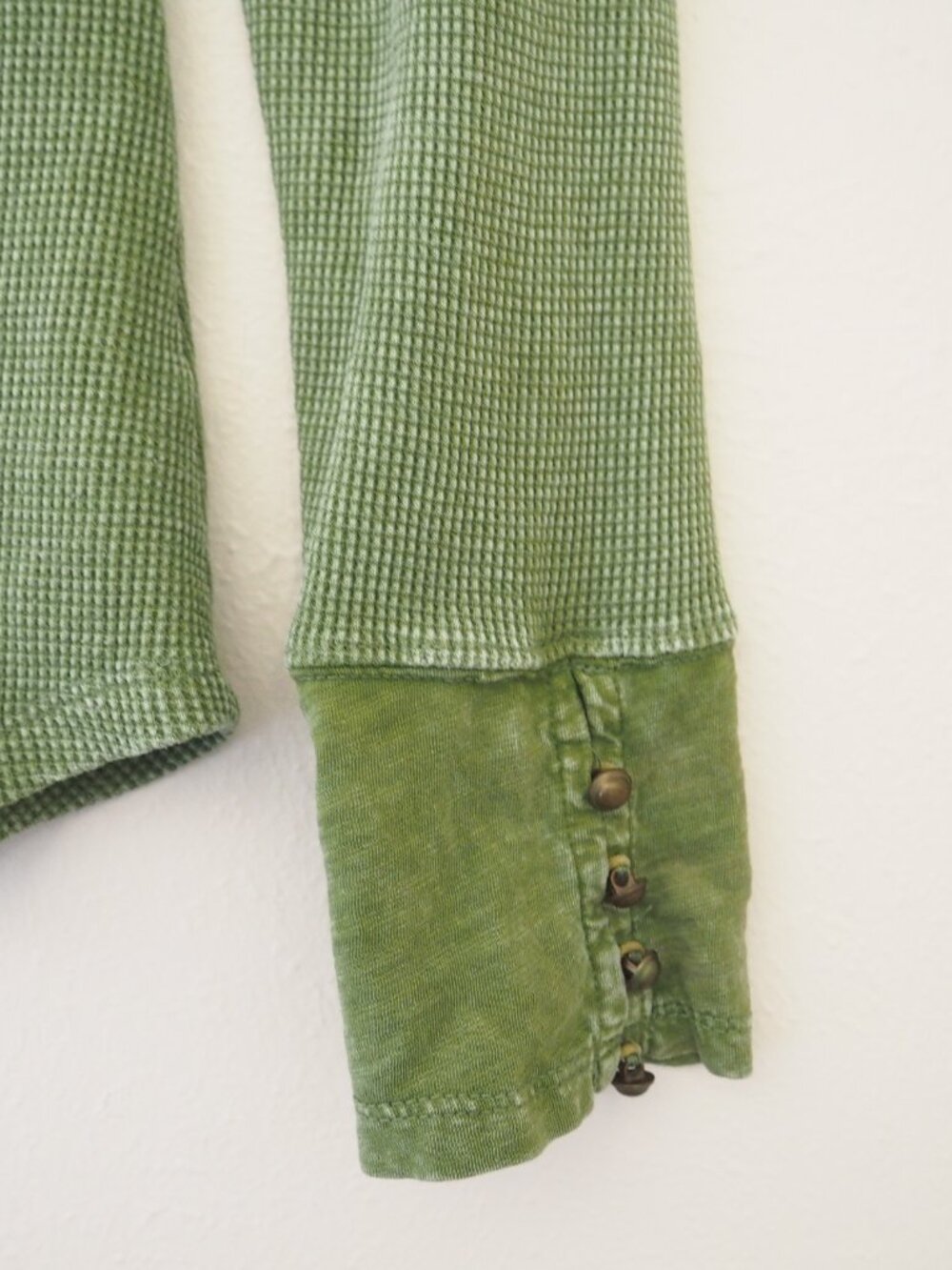 Anthropologie Pilcro Green Waffle Knit Long Sleeve Henley sz M - Picture 4 of 7